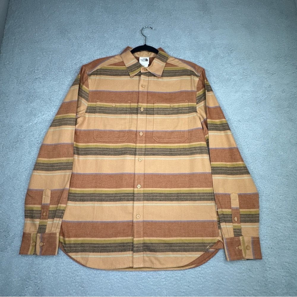 The North Face Shirt Men S Flannel Plaid Orange Multi Organic Fiber Outdoor NWT - Picture 13 of 15